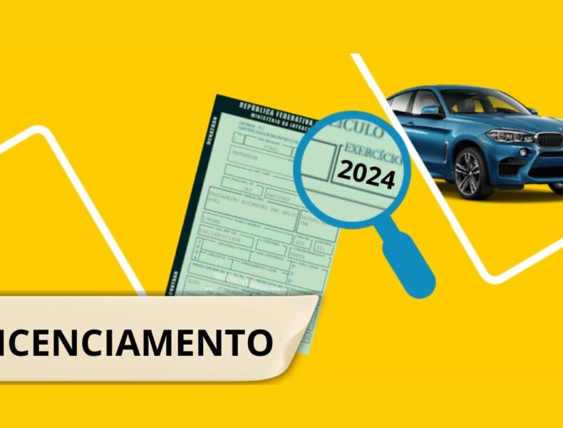 CRLV 2024, carro azul, licenciamento veicular.